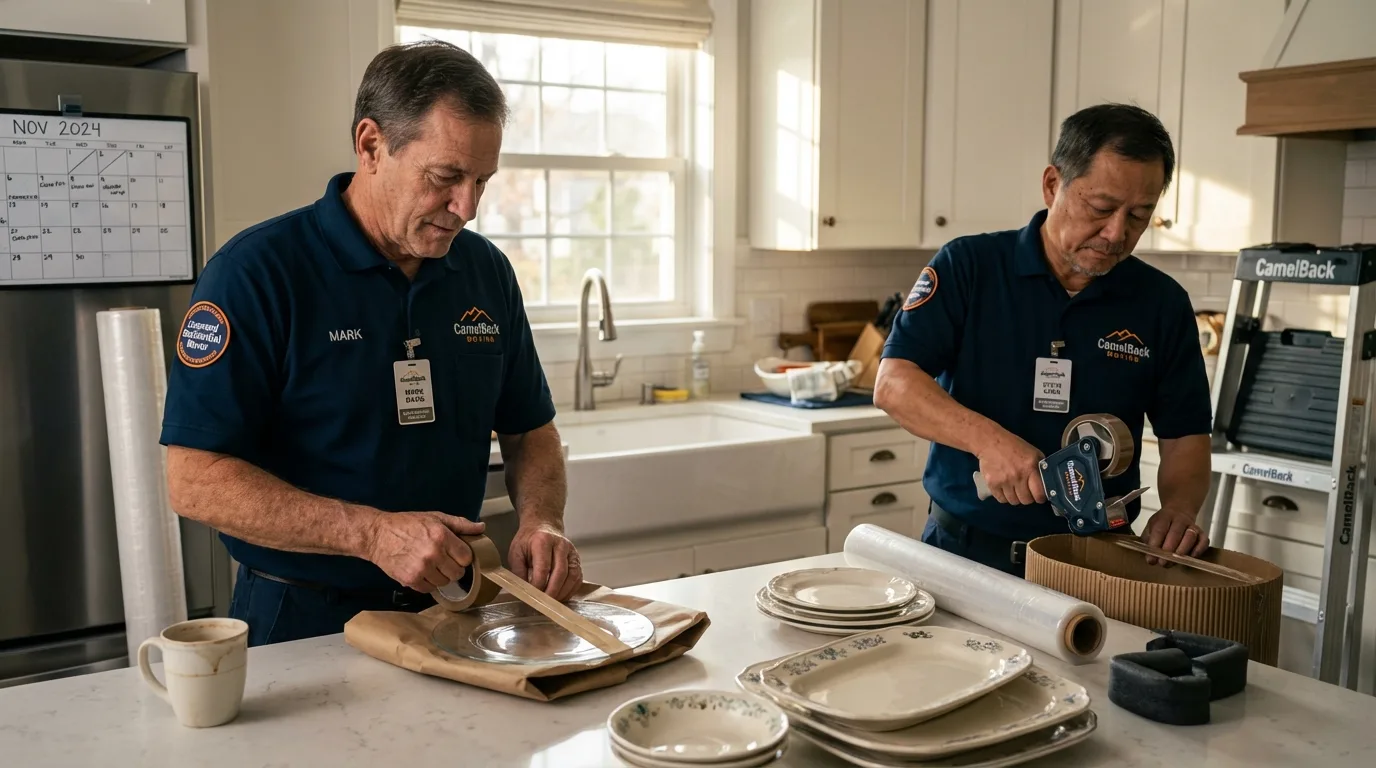 Professional crew packing kitchen dishware in Brooklyn, NY